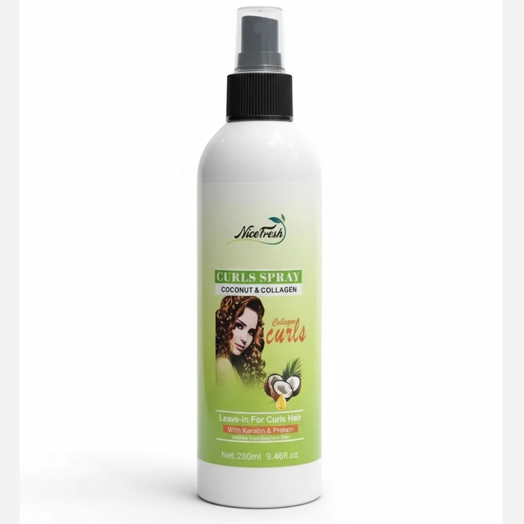 اسپری مو فر Nicefresh کلاژن و روغن نارگیل 280 میلیلیتر حالتدهنده ضد وز