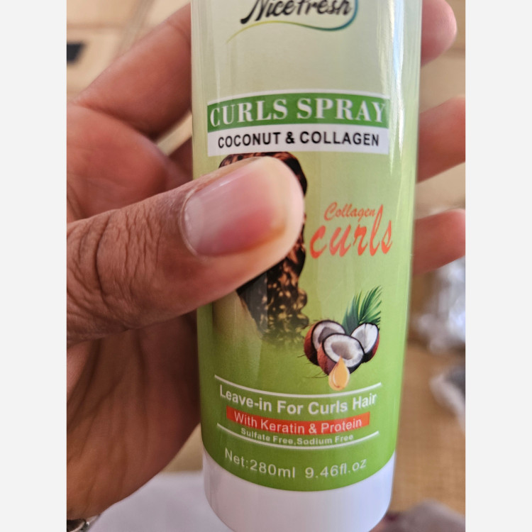 اسپری مو فر Nicefresh کلاژن و روغن نارگیل 280 میلیلیتر حالتدهنده ضد وز