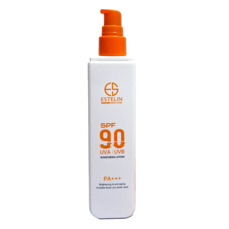 لوسیون ضد آفتاب بدون رنگ استیلن SPF 90 مدل Anti - Aging حاوی محافظ UVA ،UVB، مناسب برای انواع پوست حجم 120 میلیلیتر