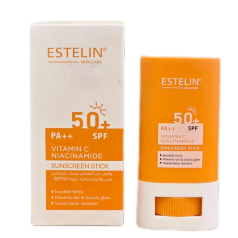 کرم ضد افتاب بیرنگ استیکی صورت استیلن SPF 50 مدل ویتامین C محافظ در برابر UVA و UVB مناسب برای انواع پوست حجم 55 میلی