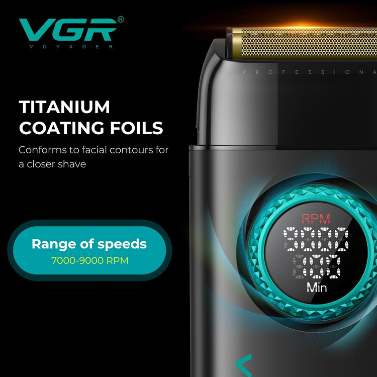 ست ماشین اصلاح VGR STEBLRES PRO 4in1 تیتانیوم + سشوار BLDC 70000‑110000 دور در دقیقه