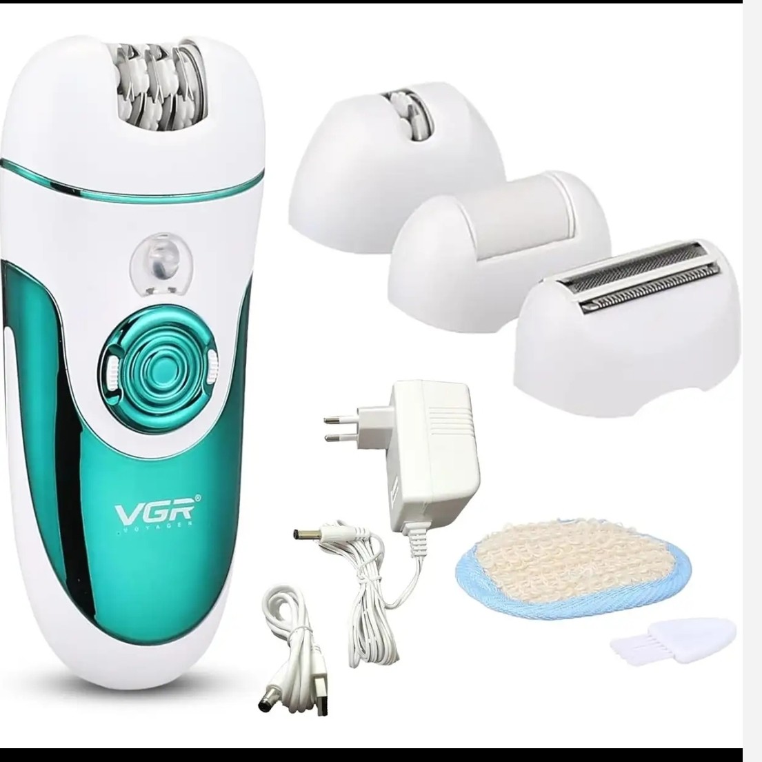 اپیلاتور وی جی ار V-700 استیل ضد زنگ 4 سری با برس تمیز کننده و 8 ساعت شارژ