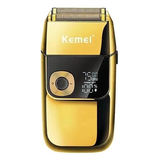 ماشین اصلاح صورت کیمی KM-2028 USB، 7000RPM، 4 شانه تنظیمپذیر 0.1‑3 mm، نمایشگر دیجیتال، باتری لیتیوم یون 800 mAh، وزن 4