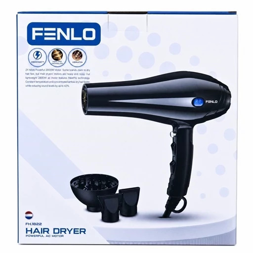 سشوار حرفهای FENLO FH.1822 2800W با موتور AC و تکنولوژی HeatPro