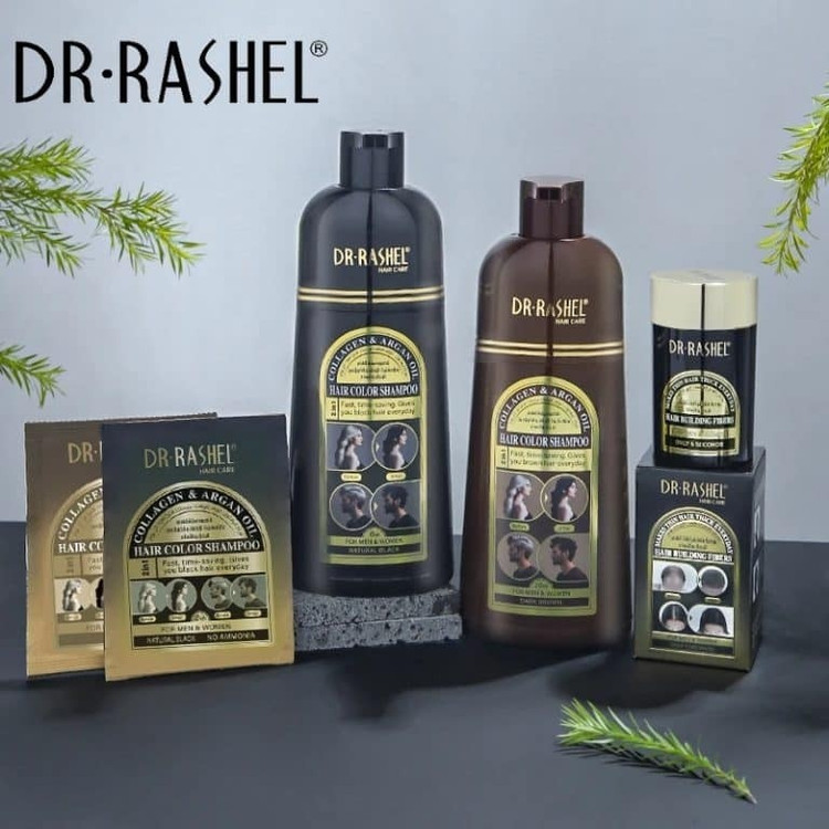 شامپو رنگ مشکی طبیعی حاوی کلاژن و روغن ارگان استلین (دکتر راشل) حجم 400 میلی لیتر