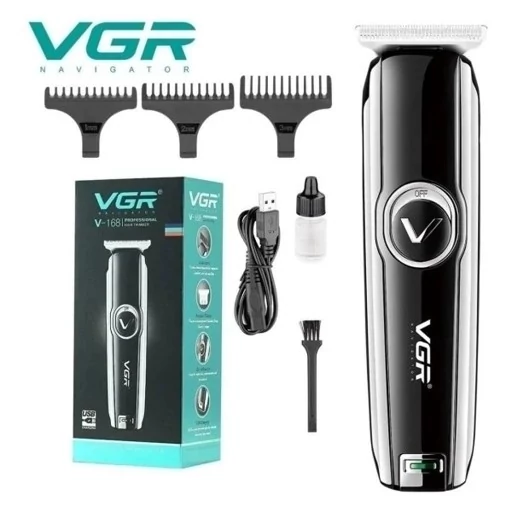 ماشین اصلاح موی بدن و صورت وی جی ار مدل V-168 با تیغه استیل ضد زنگ و شارژ USB