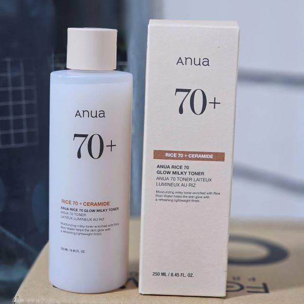 تونر روشن کننده و آبرسان برنج آنوا Anua Rice 70 + Ceramide حجم 250ML