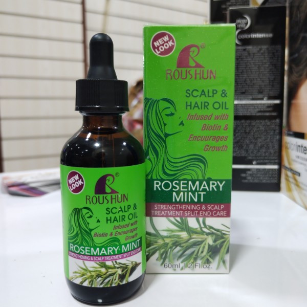 روغن رزماری و نعناع روشان تقویت کننده رشد مو با بیوتین 60 میلی لیتر