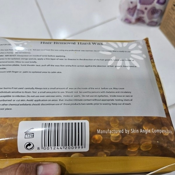 وکس بدن اسکین انجل اورجینال (Skin Angel) غنی شده با طلای 24 عیار حجم 800 گرم چسبندگی بالا و استفاده آسان بدون استفاده پ