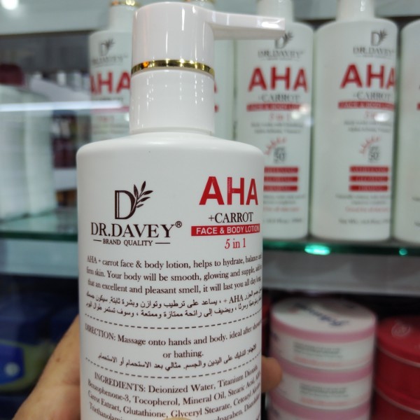 لوسیون بدن دکتر دیوی SPF 50 + AHA + گلوتاتیون + آلفا آربوتین + ویتامین C (500 میلیلیتر)