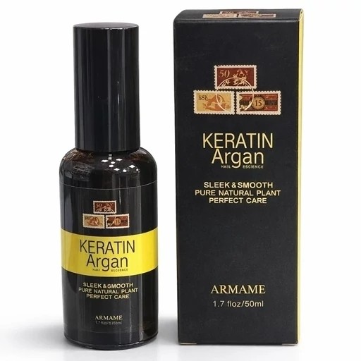 روغن آرگان و کراتین مو آرمامه تقویت کننده و ضد وزی و موخوره، 70 تا 80 درصد صافی موها