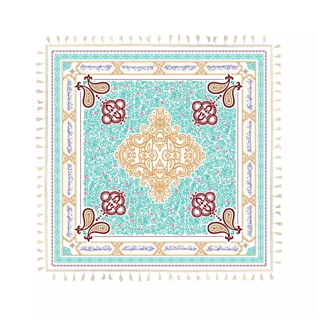 سفره سپاس عربی 4 نفره طرح ختایی (701238) 100*100 سانتیمتر