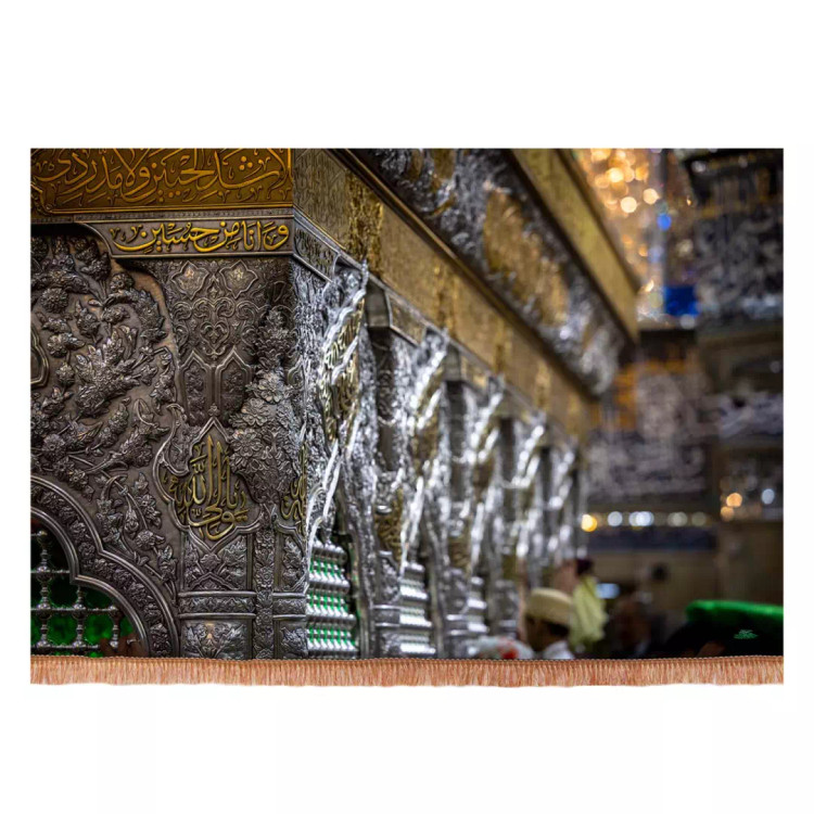 کتیبه مخمل افقی گوشه ای از ضریح امام حسین علیه السلام 90*140