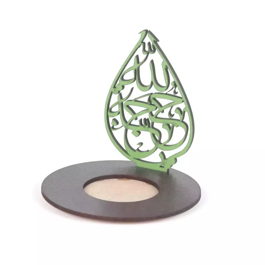 جاشمعی وارمر چوبی با شعار یا حجه الله علیه السلام (701080) - سبز