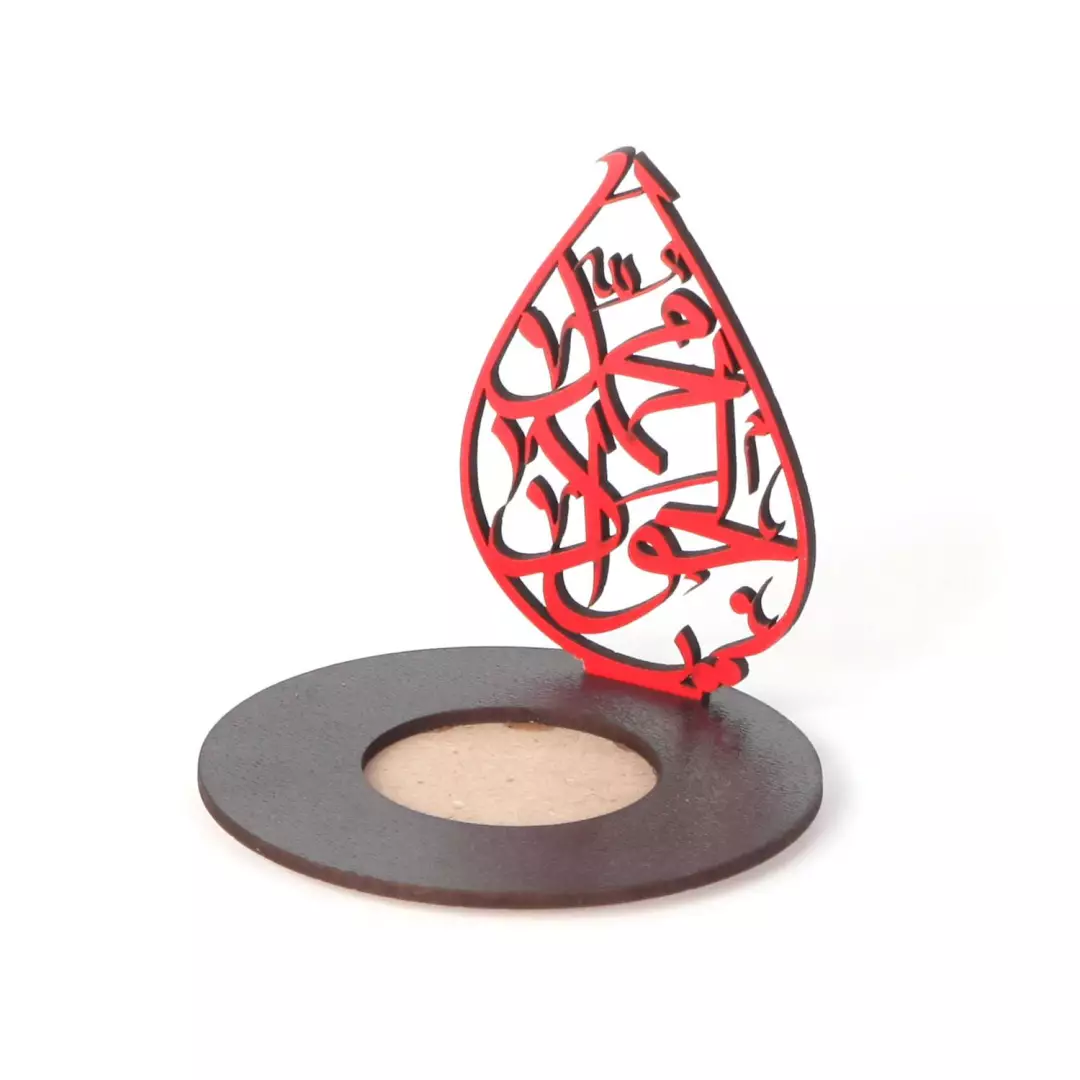 جاشمعی وارمر چوبی با شعار یا محمد جواد علیه السلام (701072) - قرمز