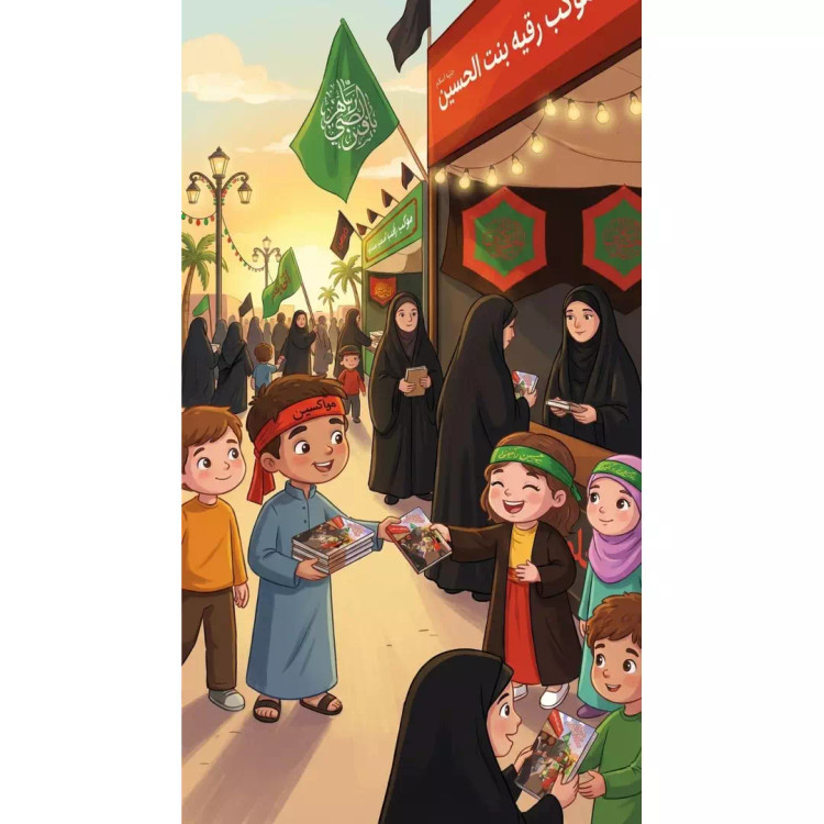 کتابچه داستان، رنگ آمیزی و سرگرمی ویژه محرم با شعار من از کودکی عاشقت بوده ام