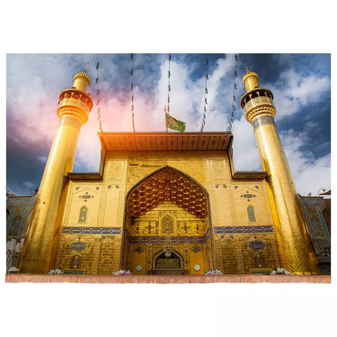 کتیبه پاناما افقی طرح ایوان نجف حرم حضرت علی علیه السلام (700997) - 140*200 سانتیمتر