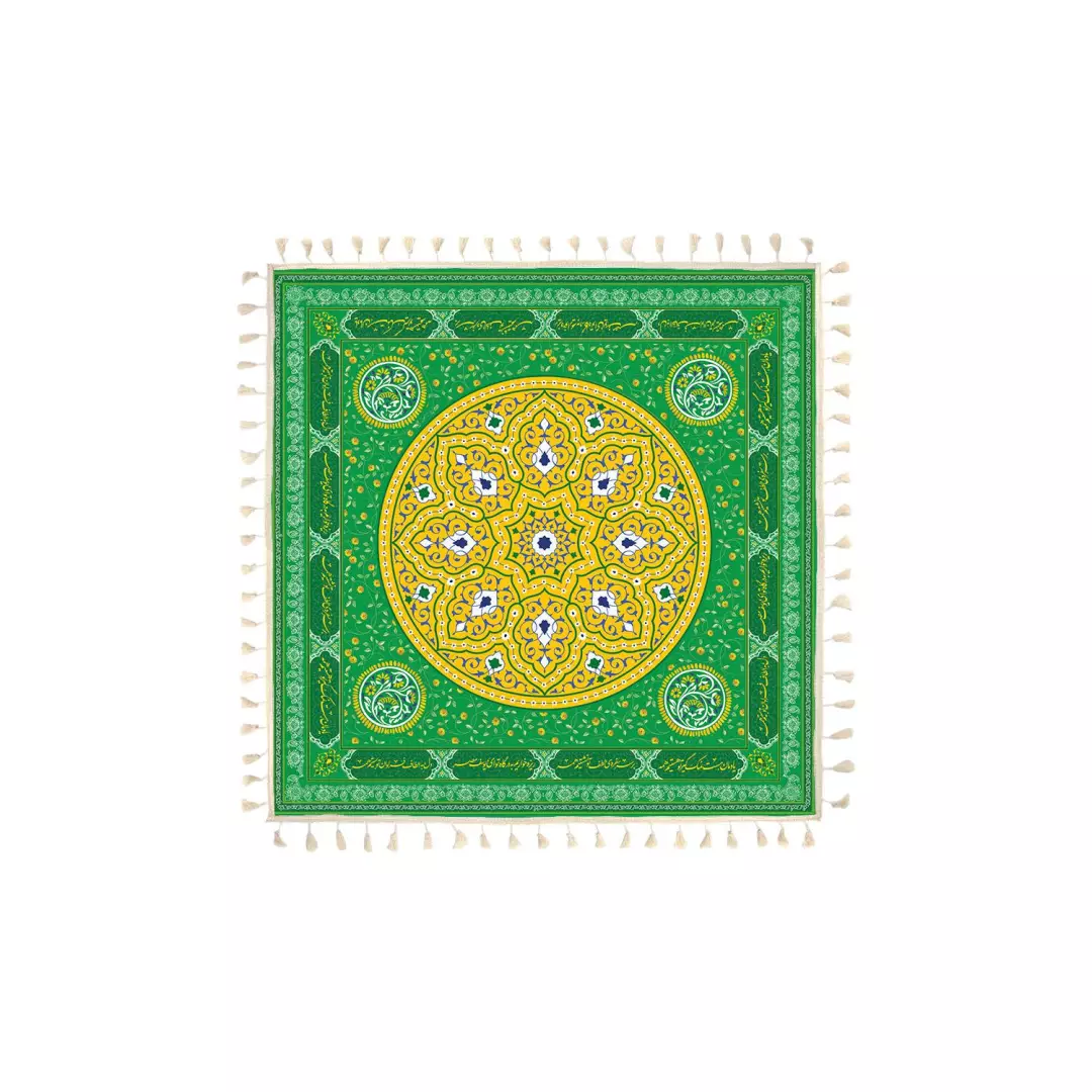 سفره سپاس فارسی 4 نفره در ابعاد 120*120 سانتیمتر رنگ سبز
