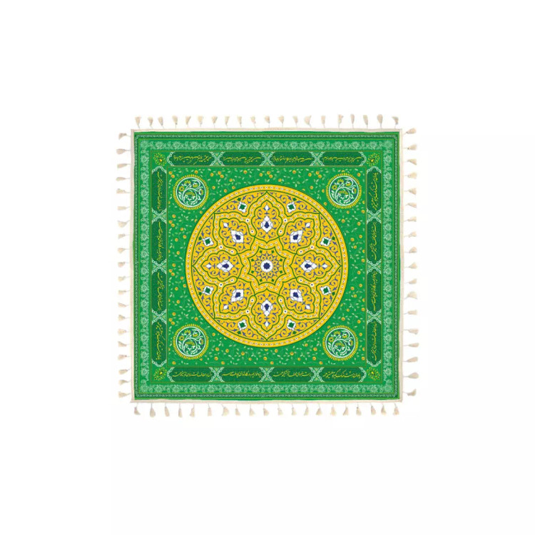 سفره سپاس فارسی 4 نفره در ابعاد 120*120 سانتیمتر رنگ سبز