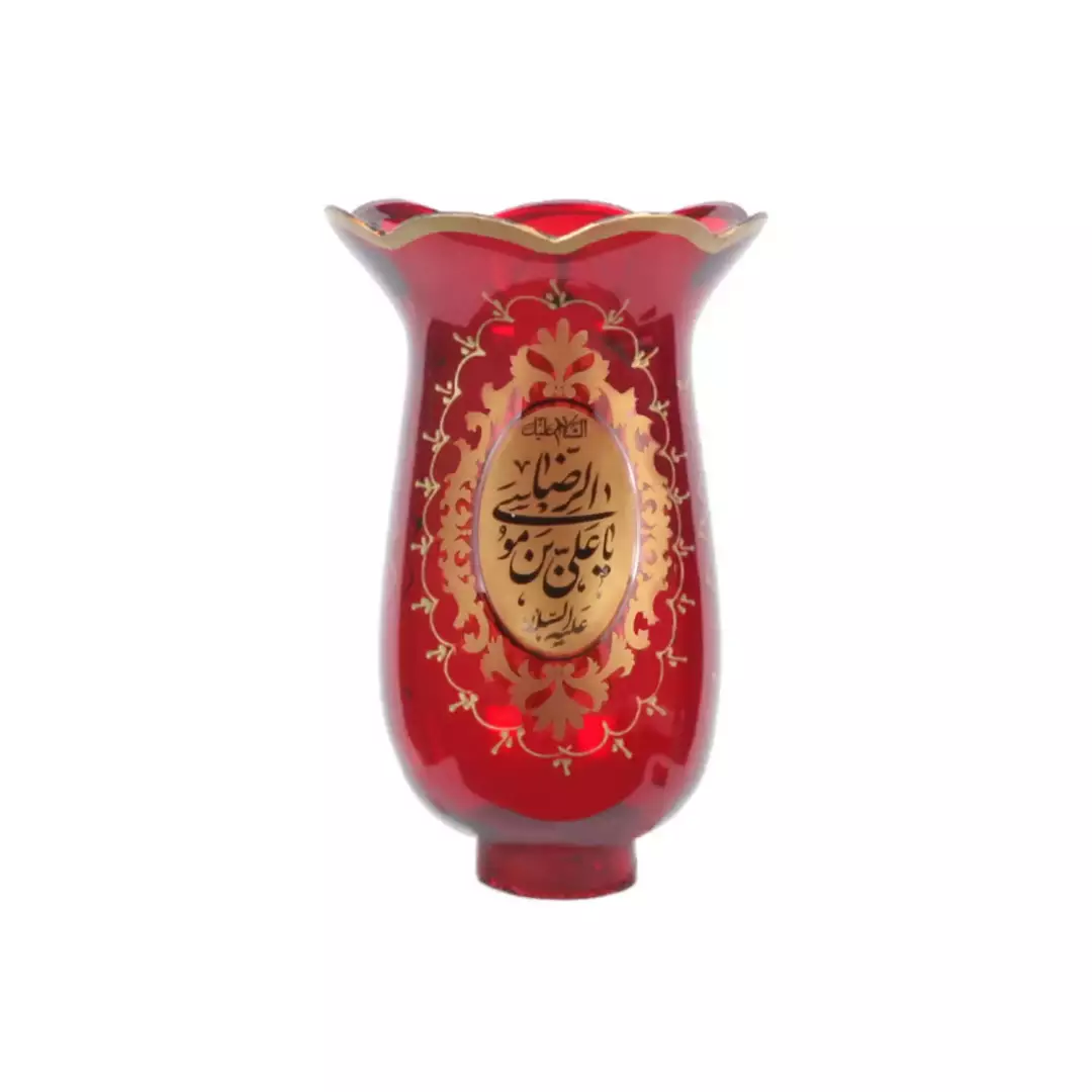 لاله شمعدان با شعار یا اباعبدالله الحسین و علی بن موسی الرضا علیهم السلام سایز کوچک (700876) - قرمز