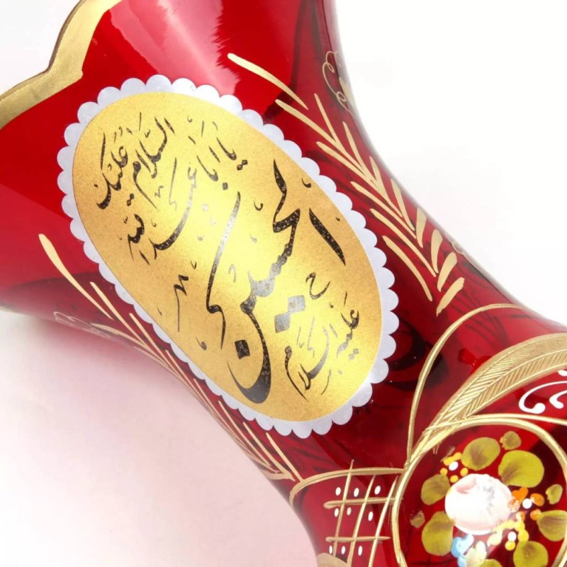 لاله شمعدان با شعار السلام علیک یا اباعبدالله الحسین علیه السلام قرمز 45