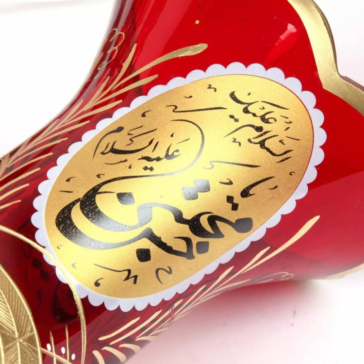لاله شمعدان با شعار السلام علیک یا اباعبدالله الحسین علیه السلام قرمز 45