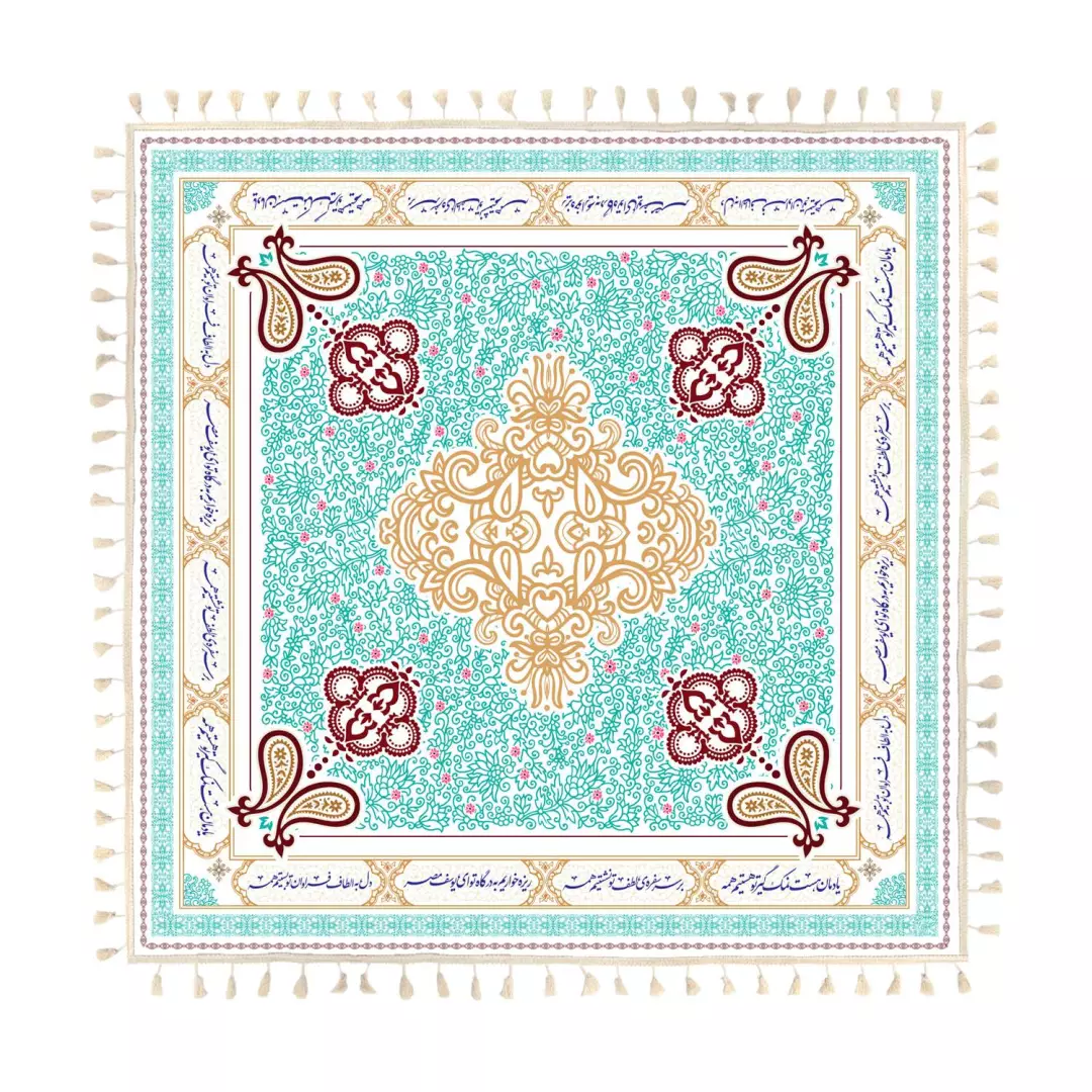 سفره سپاس فارسی 4 نفره در ابعاد 120*120 طرح ختایی
