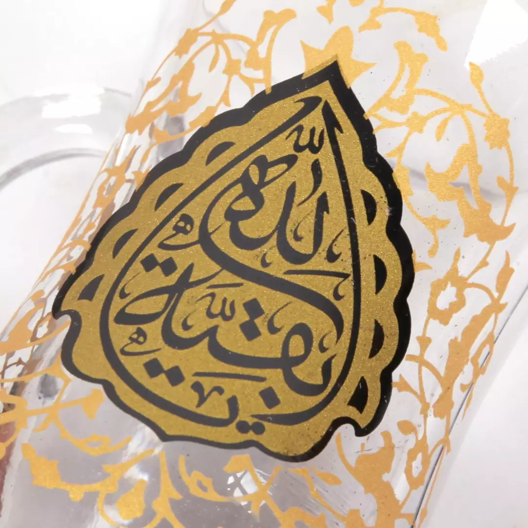ست 6 عددی استکان کمر باریک دسته دار با شعار بقیه الله