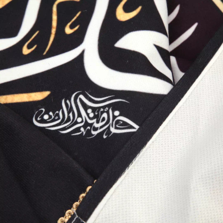 کتیبه مخمل افقی نفیس با شعار اجرک الله یا صاحب الزمان 140*500