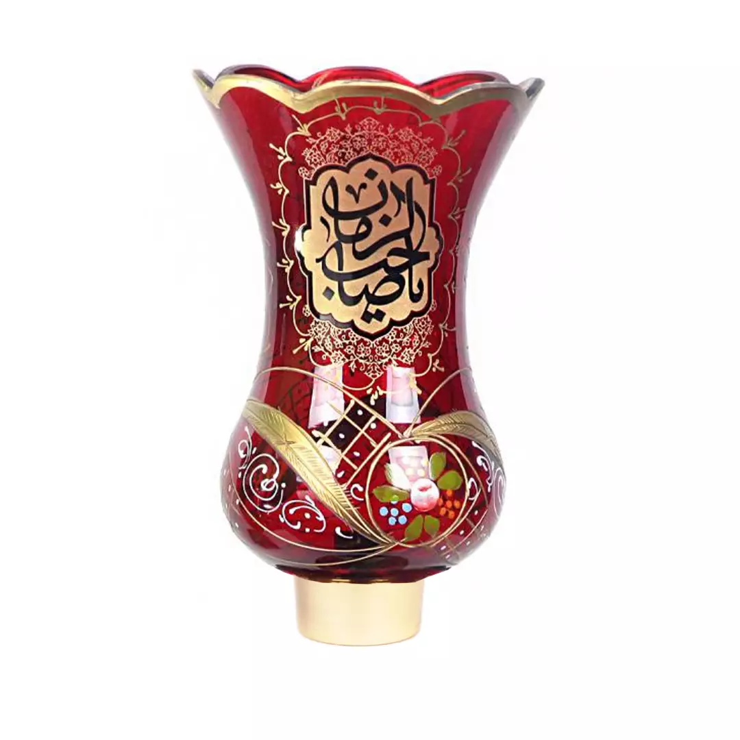 لاله شمعدان برقی با شعار یا صاحب الزمان و یا رقیه خاتون بنت الحسین قرمز 262