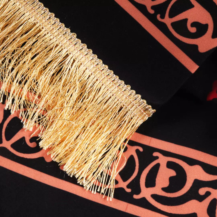 کتیبه مخمل افقی با شعار السلام علیک یا فاطمه الزهرا سلام الله علیها 140*300 (700852) - مشکی