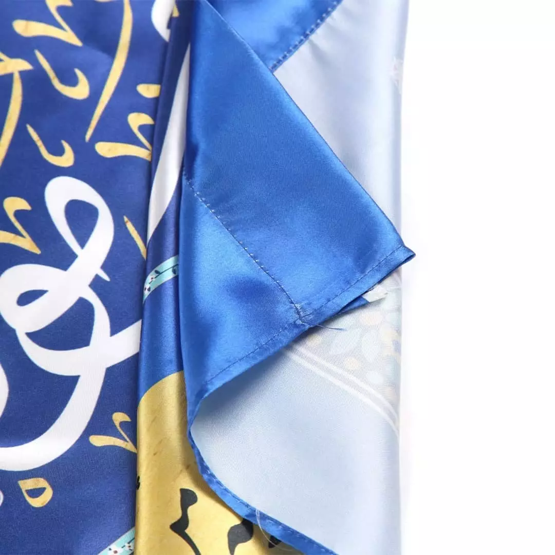 پرچم ساتن تمام رنگی غدیر با شعار من کنت مولاه فهذا علی مولاه 70*100 (700896) - آبی