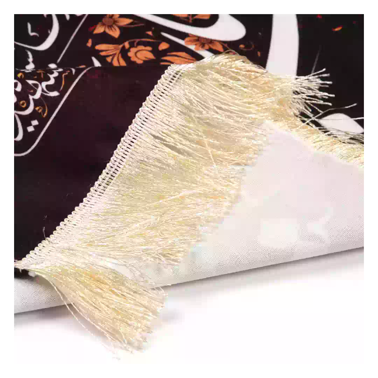 کتیبه مخمل افقی طرح گل تاب فشار در و دیوار ندارد 35*90