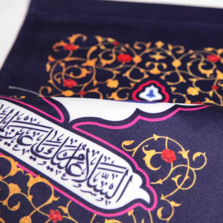 کتیبه کنار آیفون مخمل باشعار یا بقیه الله ابعاد 20*40 رنگ سورمه ای