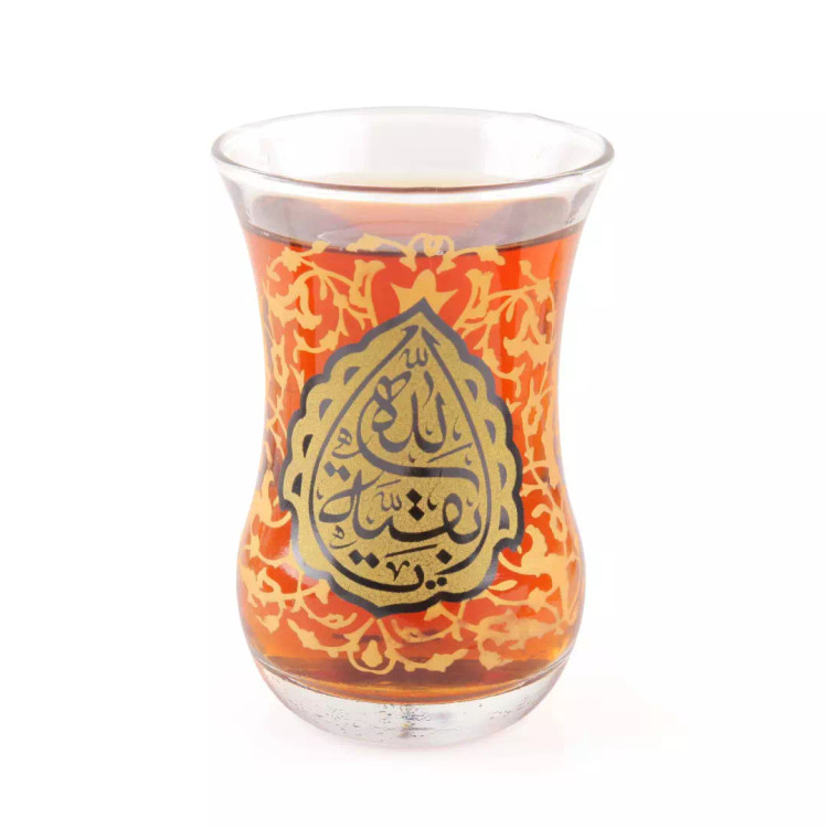 ست 6 عددی استکان کمر باریک با شعار بقیه الله