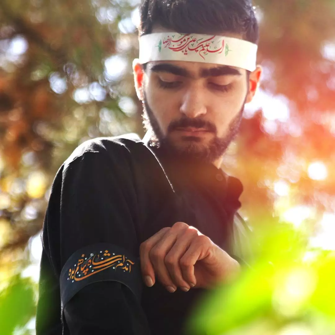 سربند ساتن بزرگسال با شعار السلام علیک یا علی ابن موسی الرضا رنگ سفید