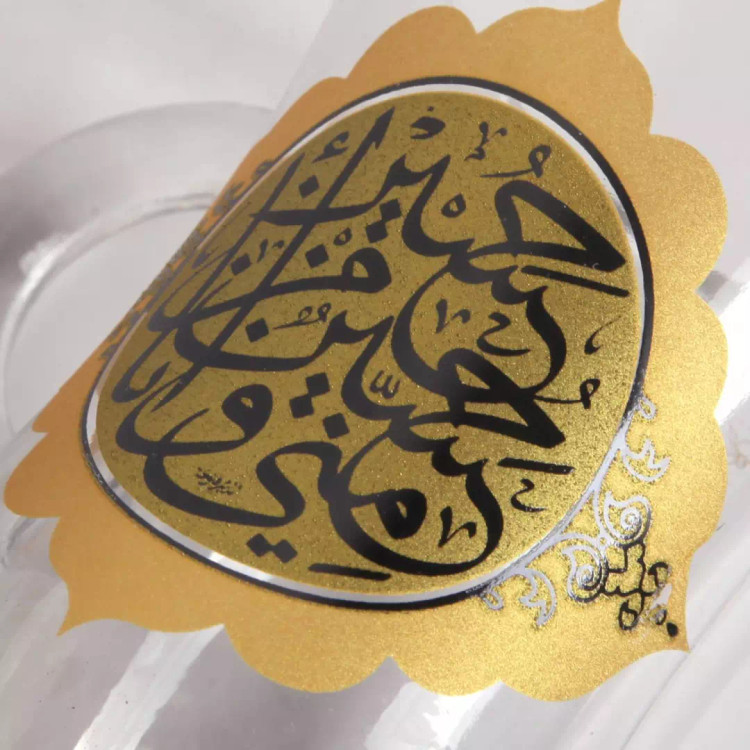 ست شش عددی استکان کمر باریک دسته دار طرح حسین منی و انا من حسین