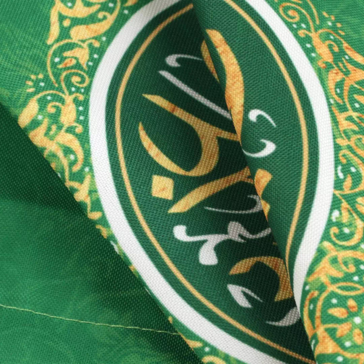 کتیبه پاناما عمودی کنار آیفونی با شعار عید سعید غدیر رنگ سبز 20*40