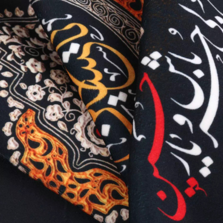 کتیبه مخمل عمودی کنار آیفونی با شعار ای دل تا کی دو دلی حر باش و یار حسین ابعاد 20*40