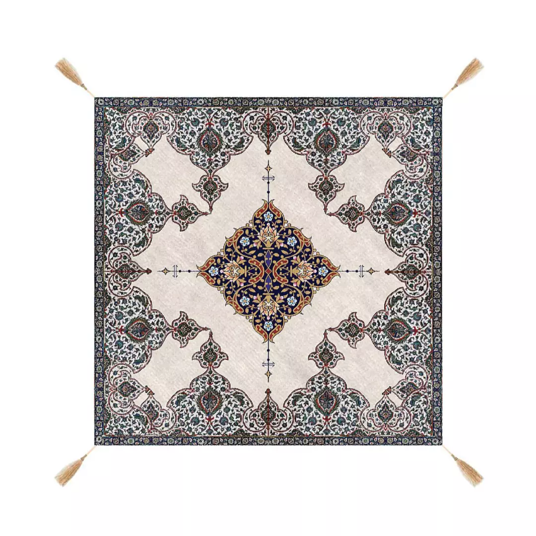 رومیزی مخمل شانل در ابعاد 100*100 سانتیمتر طرح ترنج
