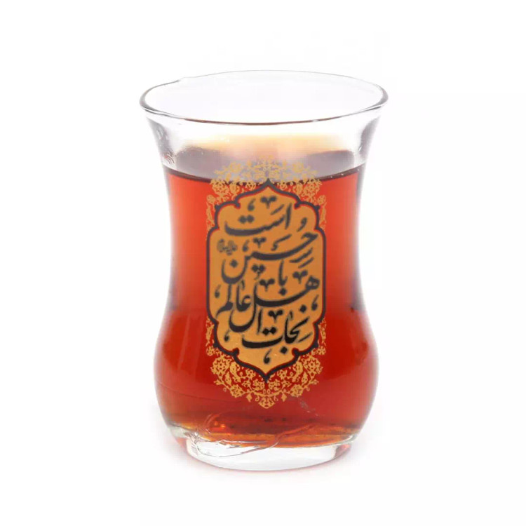 ست 6 عددی استکان کمر باریک بدون دسته نجات اهل عالم با حسین است