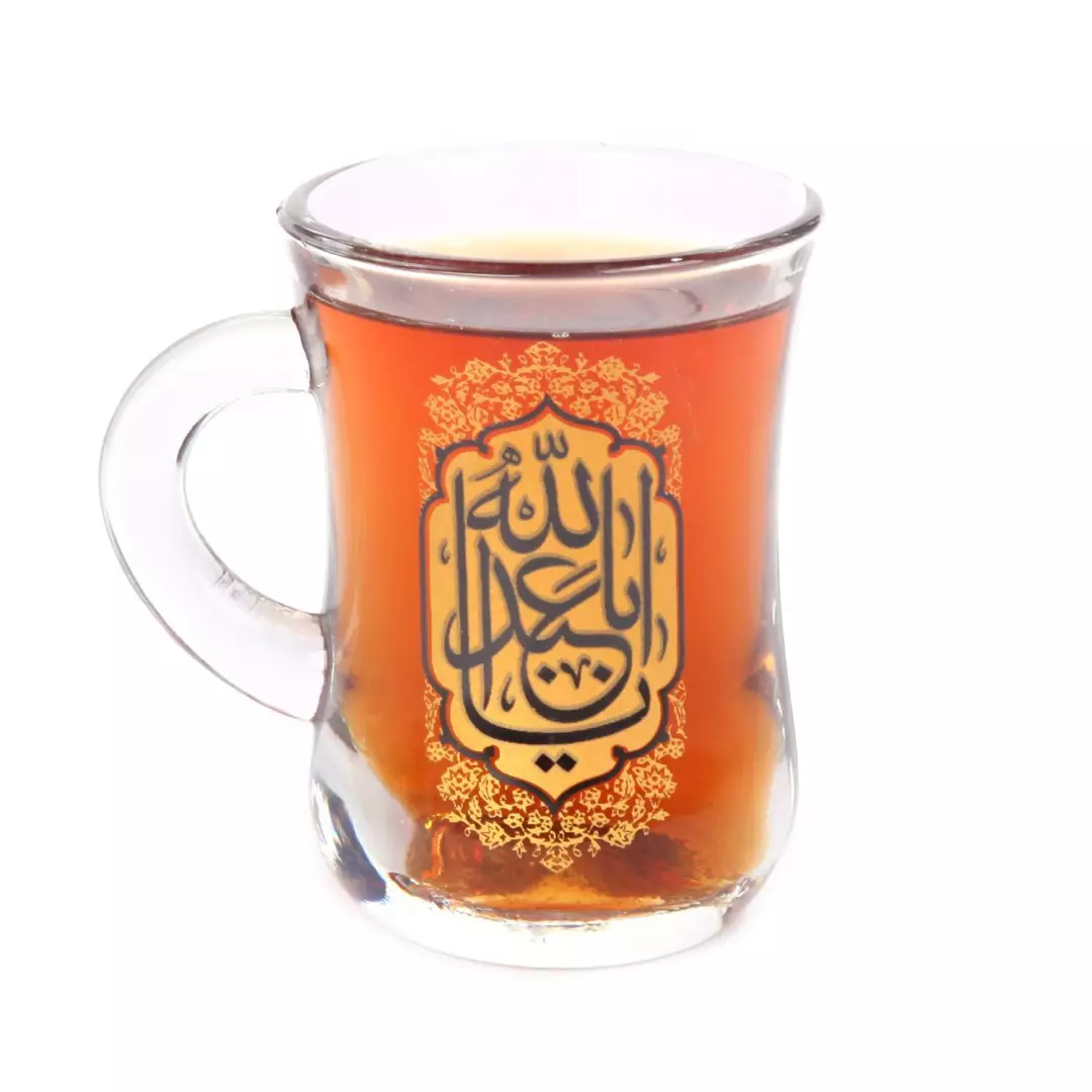 ست 6 عددی استکان کمر باریک دسته دار طرح یا اباعبدالله