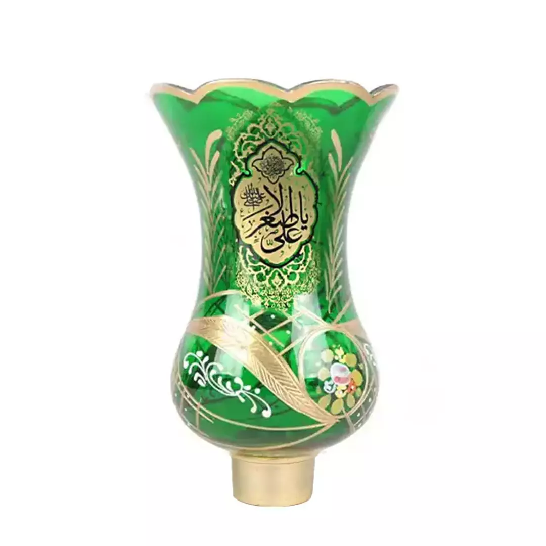 لاله با شعار یا علی اصغر و یا صاحب الزمان علیهم السلام رنگ سبز مناسب پایه 50