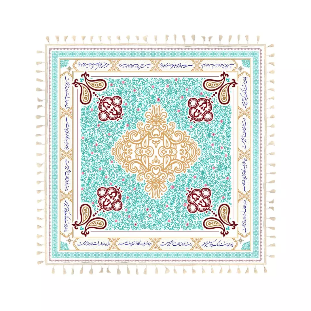سفره سپاس فارسی 4 نفره در ابعاد 100*100 طرح ختایی