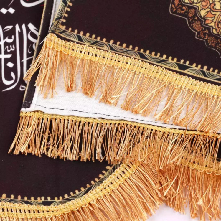کتیبه مخمل پایین هلالی با شعار یا جعفر بن محمد ایها الصادق (700717) - 140*300 سانتی متر
