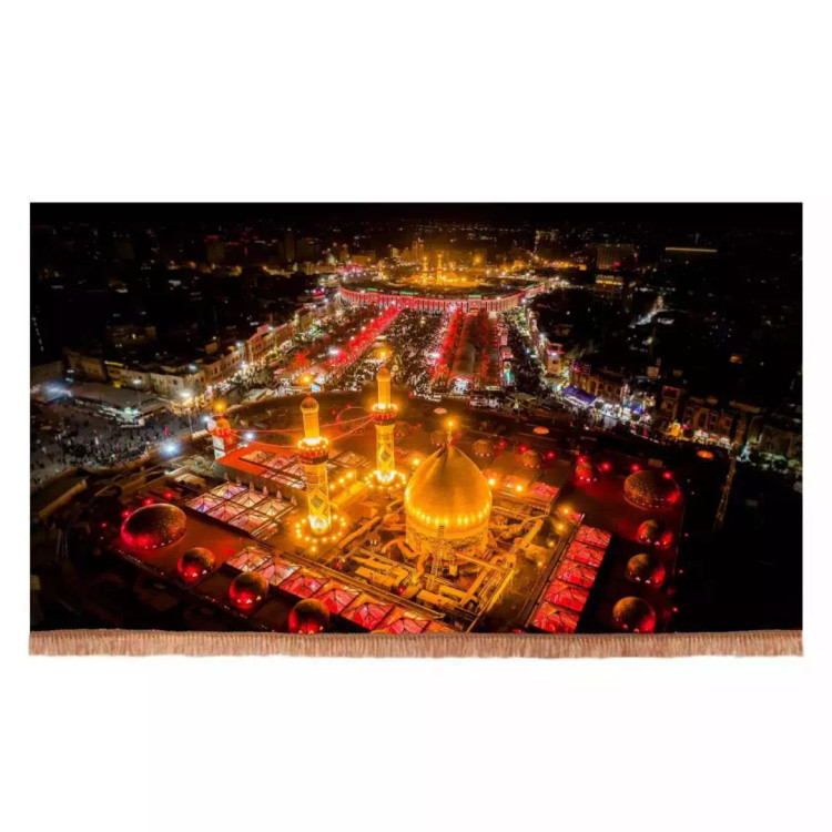 کتیبه مخمل افقی طرح کربلا و بین الحرمین (700757) - 70*120 سانتیمتر