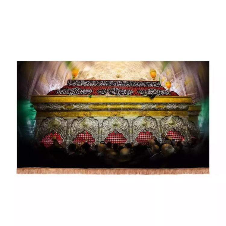 کتیبه مخمل افقی طرح ضریح شش گوشه اباعبدالله الحسین علیه السلام (700758) - 35*70 سانتیمتر