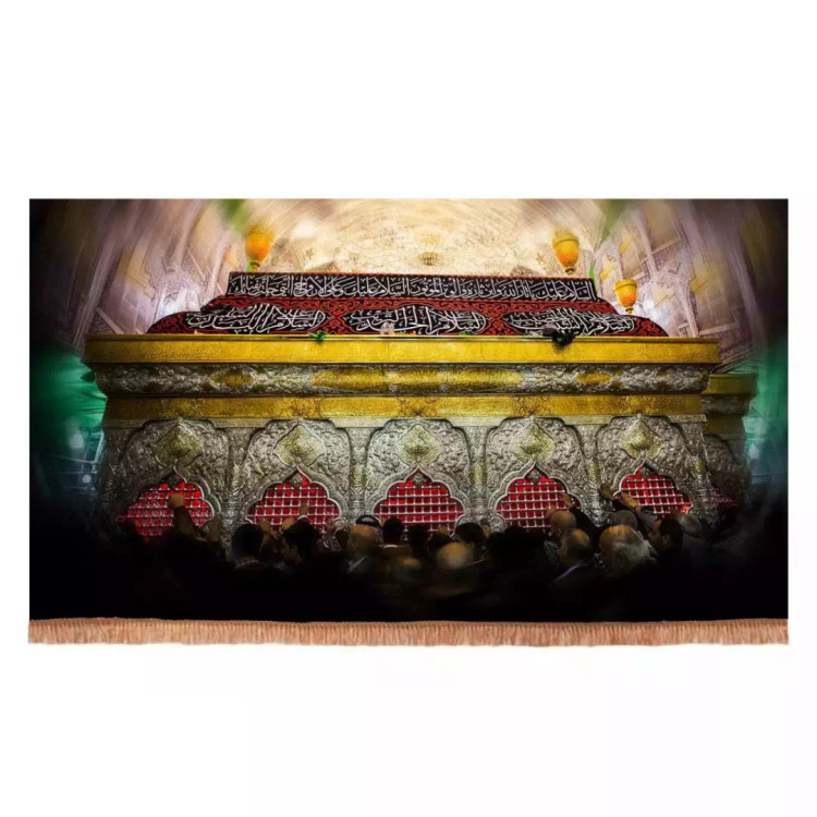 کتیبه مخمل افقی طرح ضریح شش گوشه اباعبدالله الحسین علیه السلام (700758) - 70*120 سانتیمتر