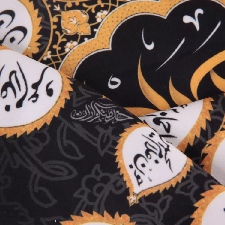 کتیبه مخمل عمودی پایین هلالی اصحاب الحسین 65*135