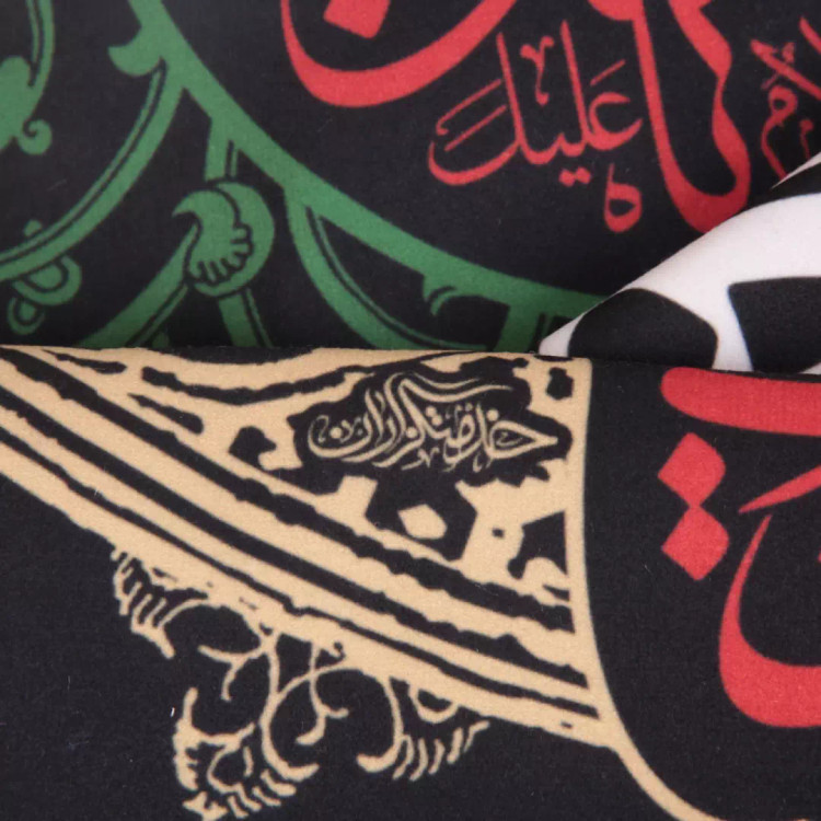 کتیبه مخمل تک عددی با شعار یا قمر بنی هاشم ابعاد 65*135